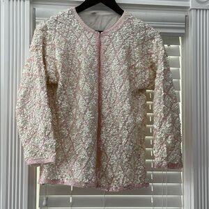 Elegant Pink and White Textured Jacket
